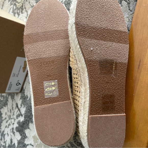 J. Crew factory Woven espadrille slip-ons flats Natural Grid Raffia size 9.5 - Picture 6 of 6